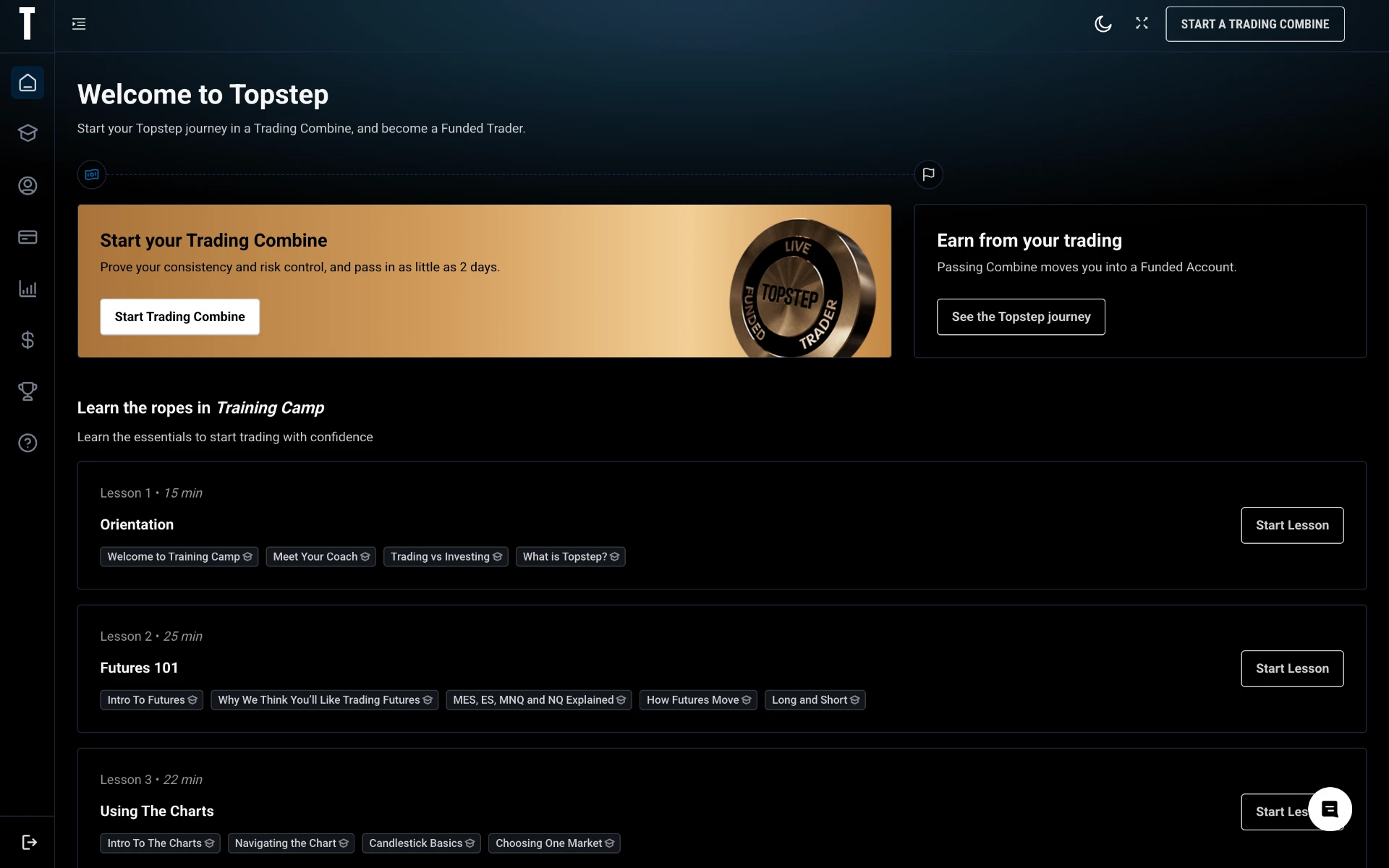 Topstep screenshot