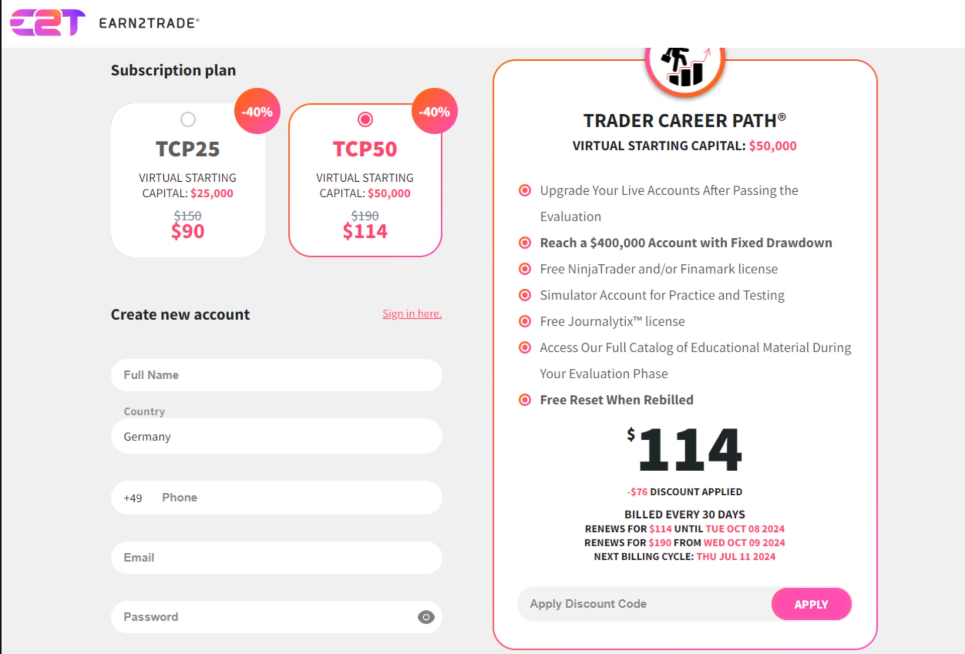 Earn2Trade screenshot
